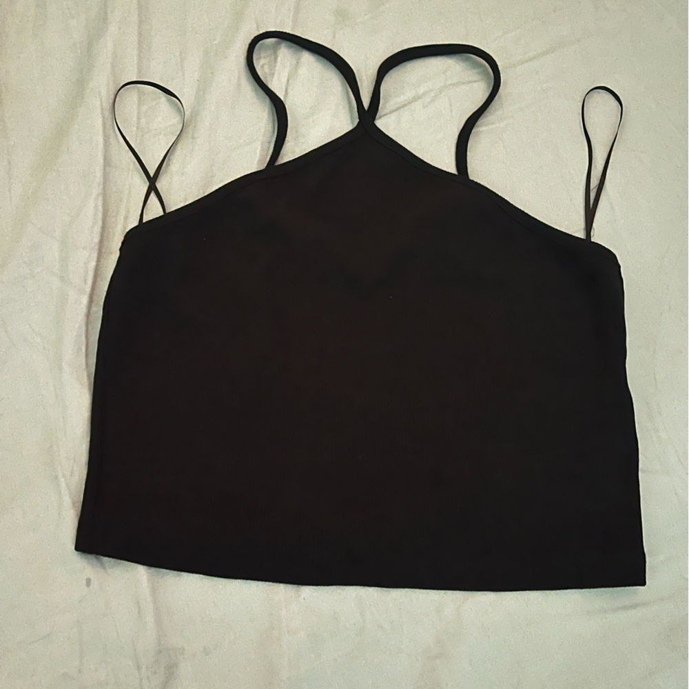 Zara Black Sleeveless Crop Camisole